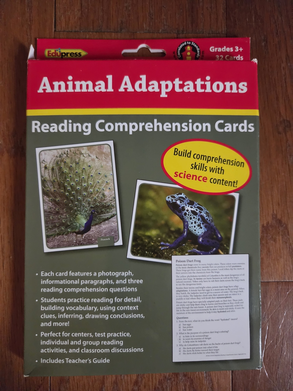 Animal Adaptations Reading Comprehension Cards - Excellent Condition - Picture 2 of 3